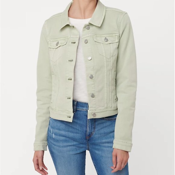 Loft Mint Green Modern Denim Jacket L 